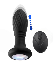 Фрикционная анальная пробка Secwell с LED-подсветкой и пультом ДУ